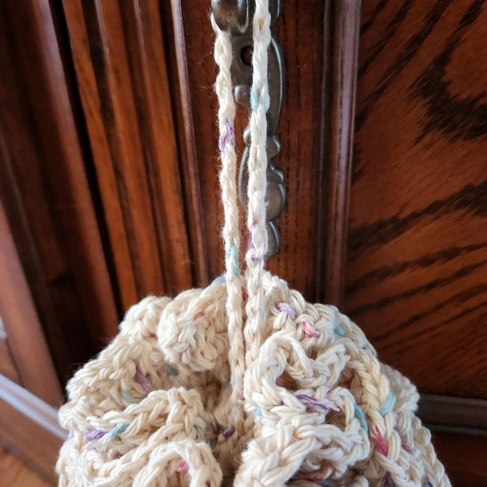 Crochet Shower Pouf and Bobble Washcloth Set